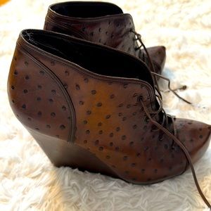 Jenni Kayne Chocolate Ostrich Bootie